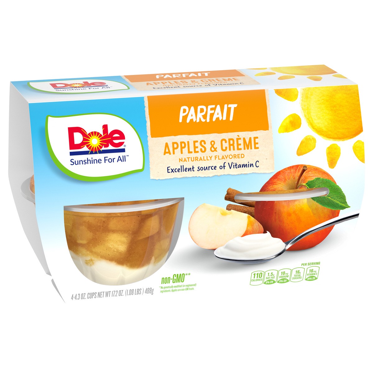 slide 2 of 11, DOLE Fruit Bowls Apples & Creme Parfait 4 - 4.3 oz Cups, 4 ct