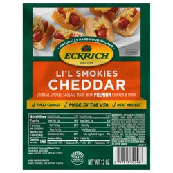 Eckrich Cheddar Li'l Smokies Cocktail Smoked Sausages, 12 oz