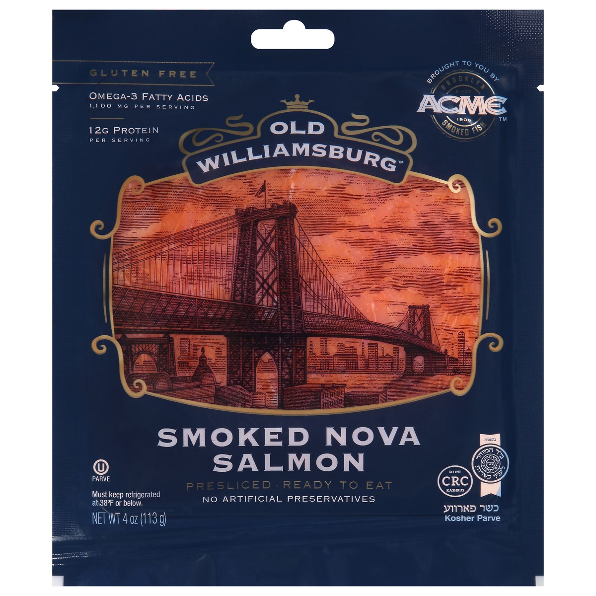 slide 1 of 9, Old Williamsburg Smoked Nova Salmon, 4 oz