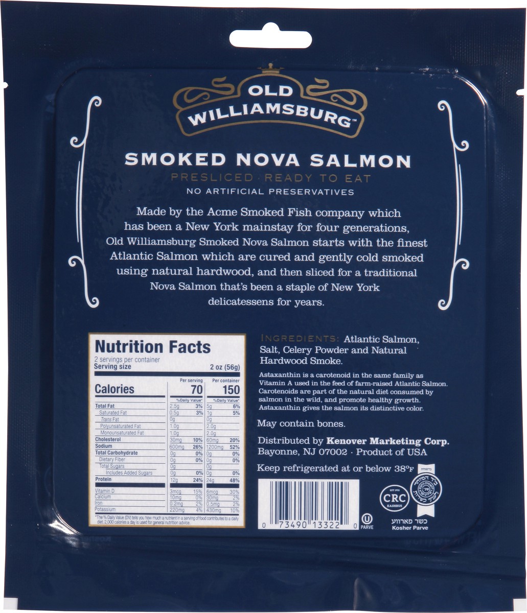 slide 5 of 9, Old Williamsburg Smoked Nova Salmon, 4 oz