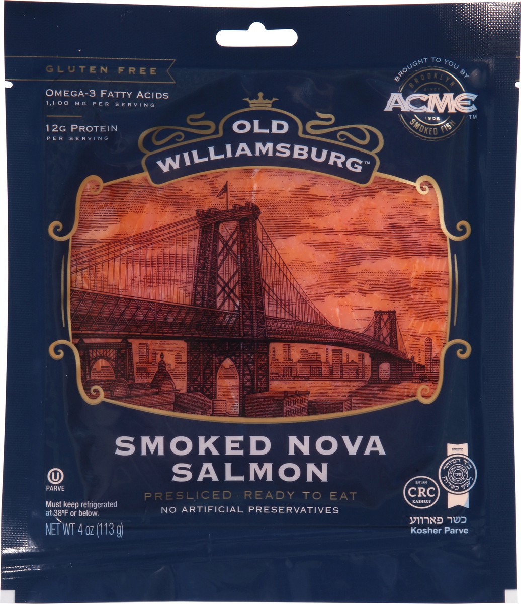 slide 6 of 9, Old Williamsburg Smoked Nova Salmon, 4 oz