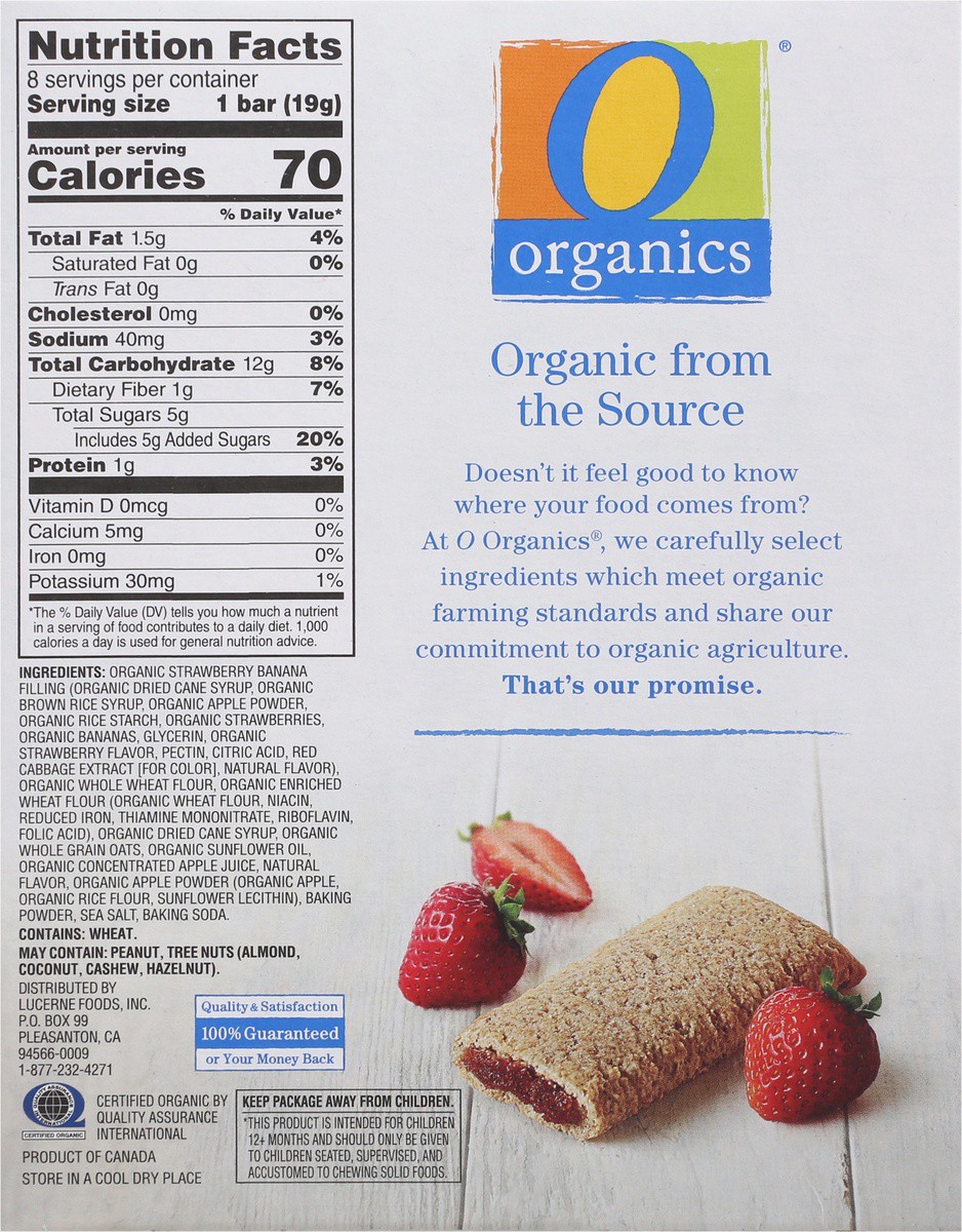 slide 4 of 9, O Organics Organic Cereal Bars Strawberry - 8-0.67 Oz, 8 ct; 0.67 oz