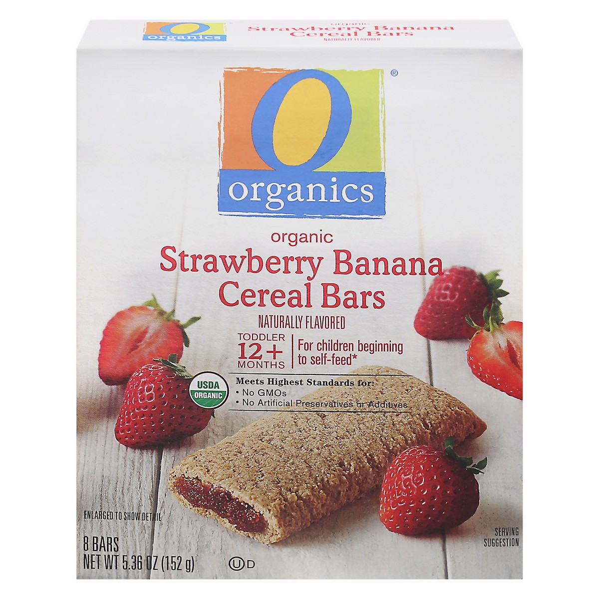 slide 1 of 9, O Organics Organic Cereal Bars Strawberry - 8-0.67 Oz, 8 ct; 0.67 oz