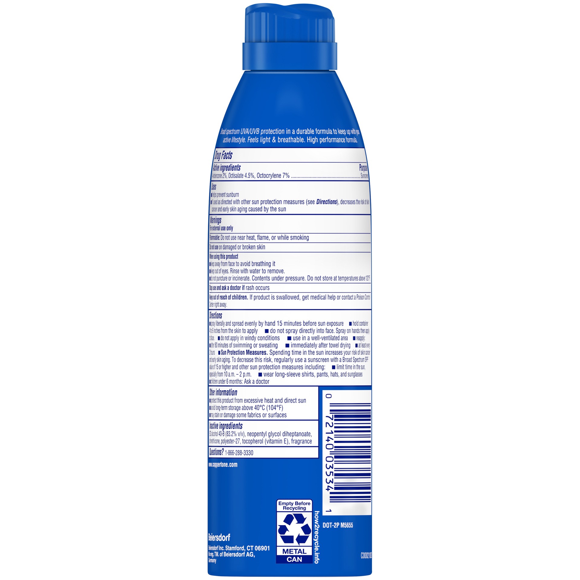 slide 8 of 10, Coppertone Copeprtone Sport C Spray Spf 15, 6 oz