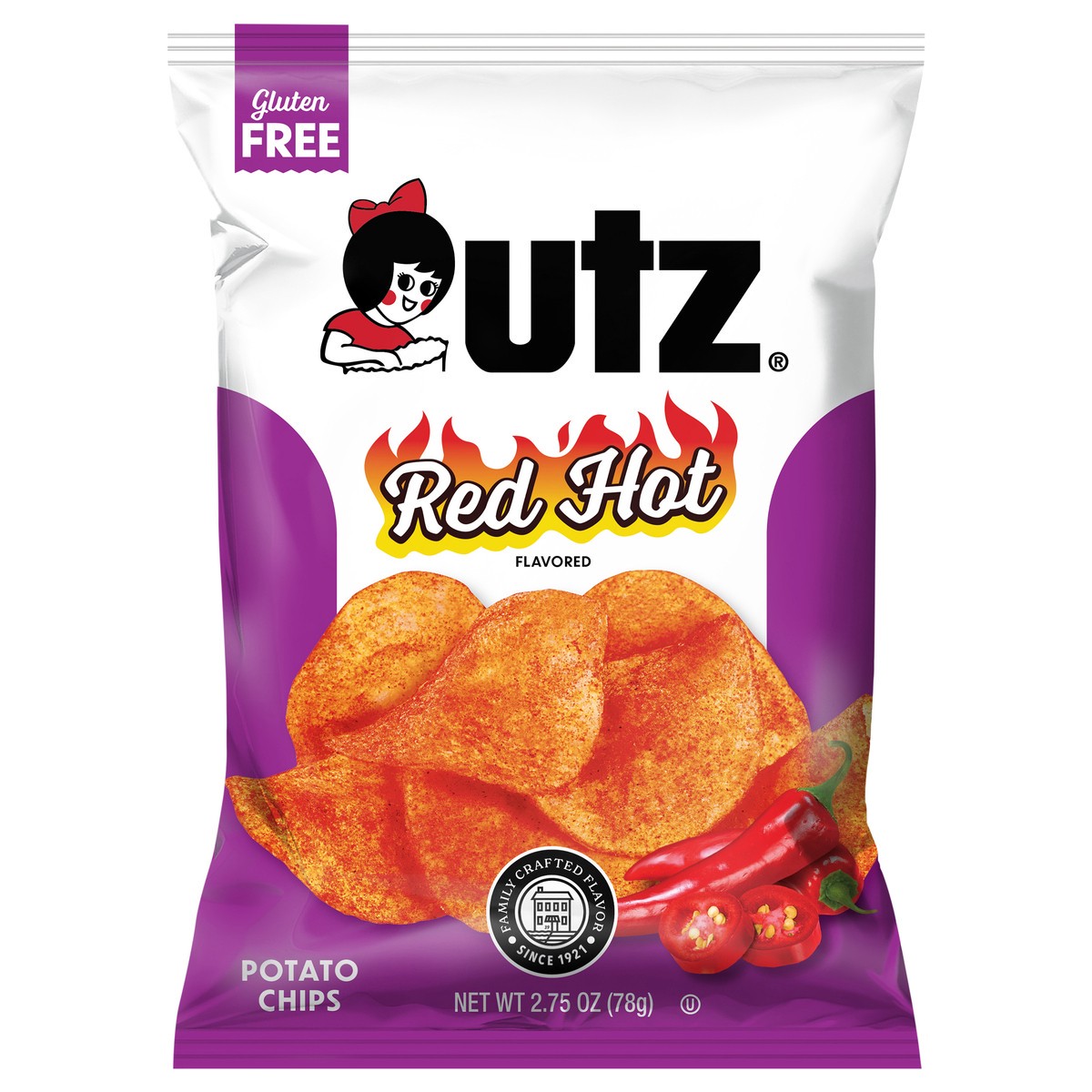 slide 1 of 12, Utz 2.75 oz Utz Red Hot Potato Chips, 2.75 oz
