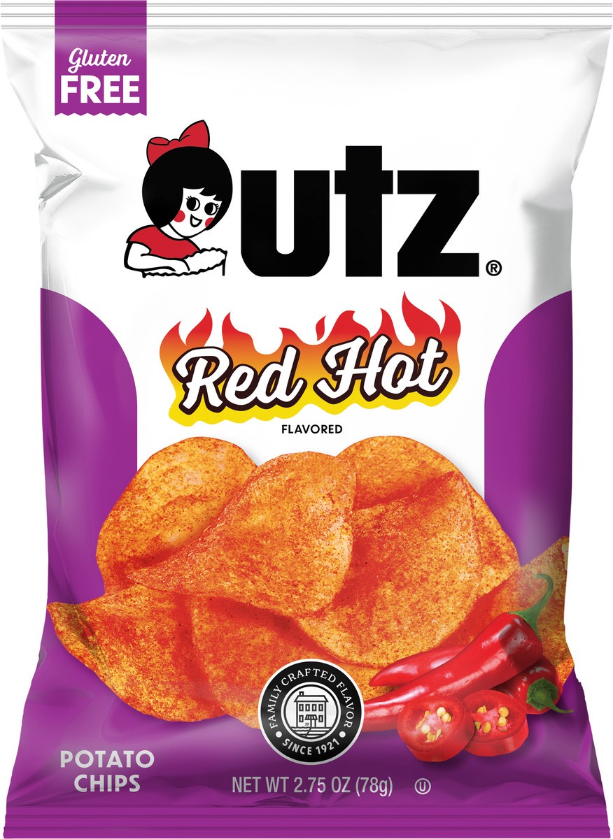 slide 2 of 12, Utz 2.75 oz Utz Red Hot Potato Chips, 2.75 oz