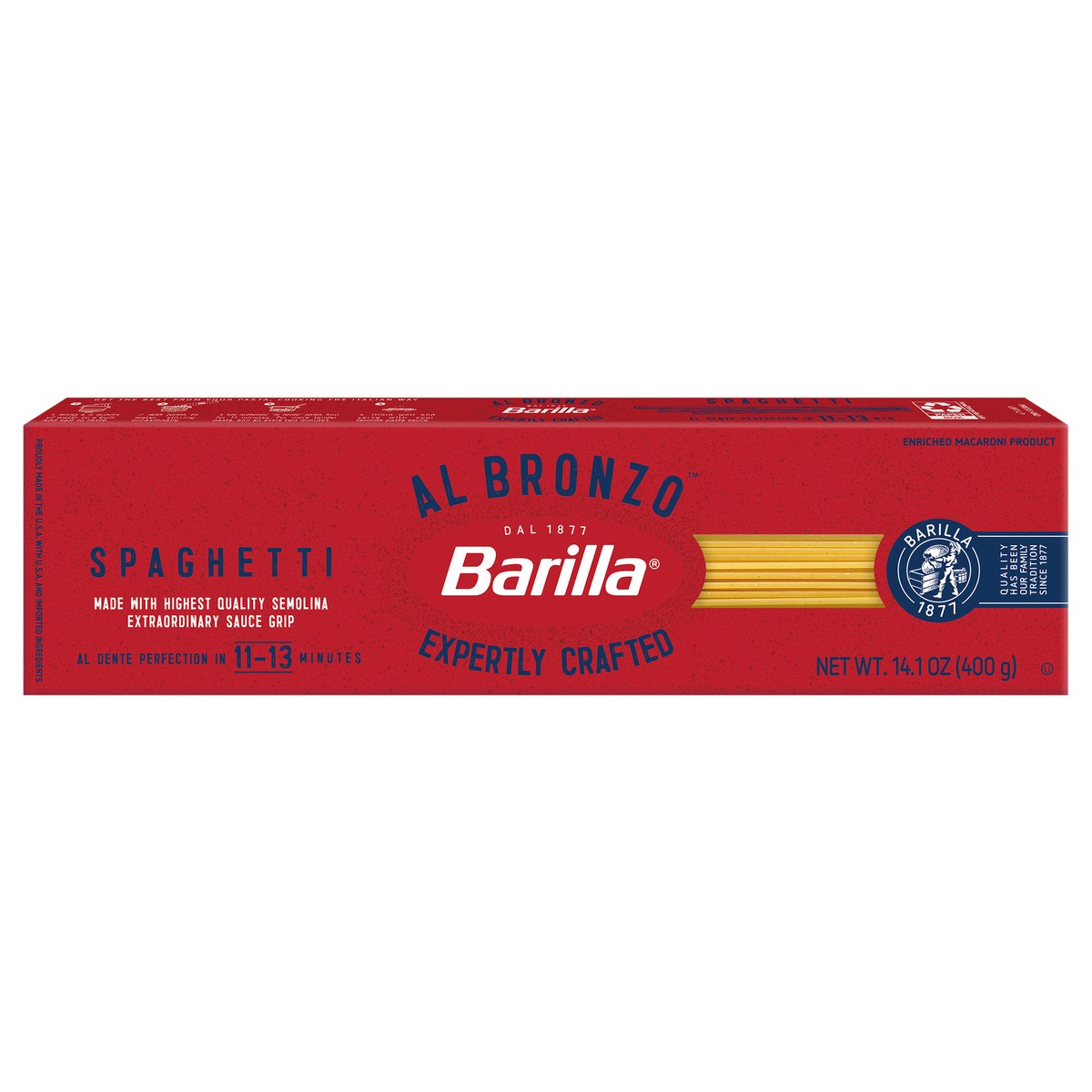 slide 1 of 6, Barilla Spaghetti Al Bronzo, 14.1 oz