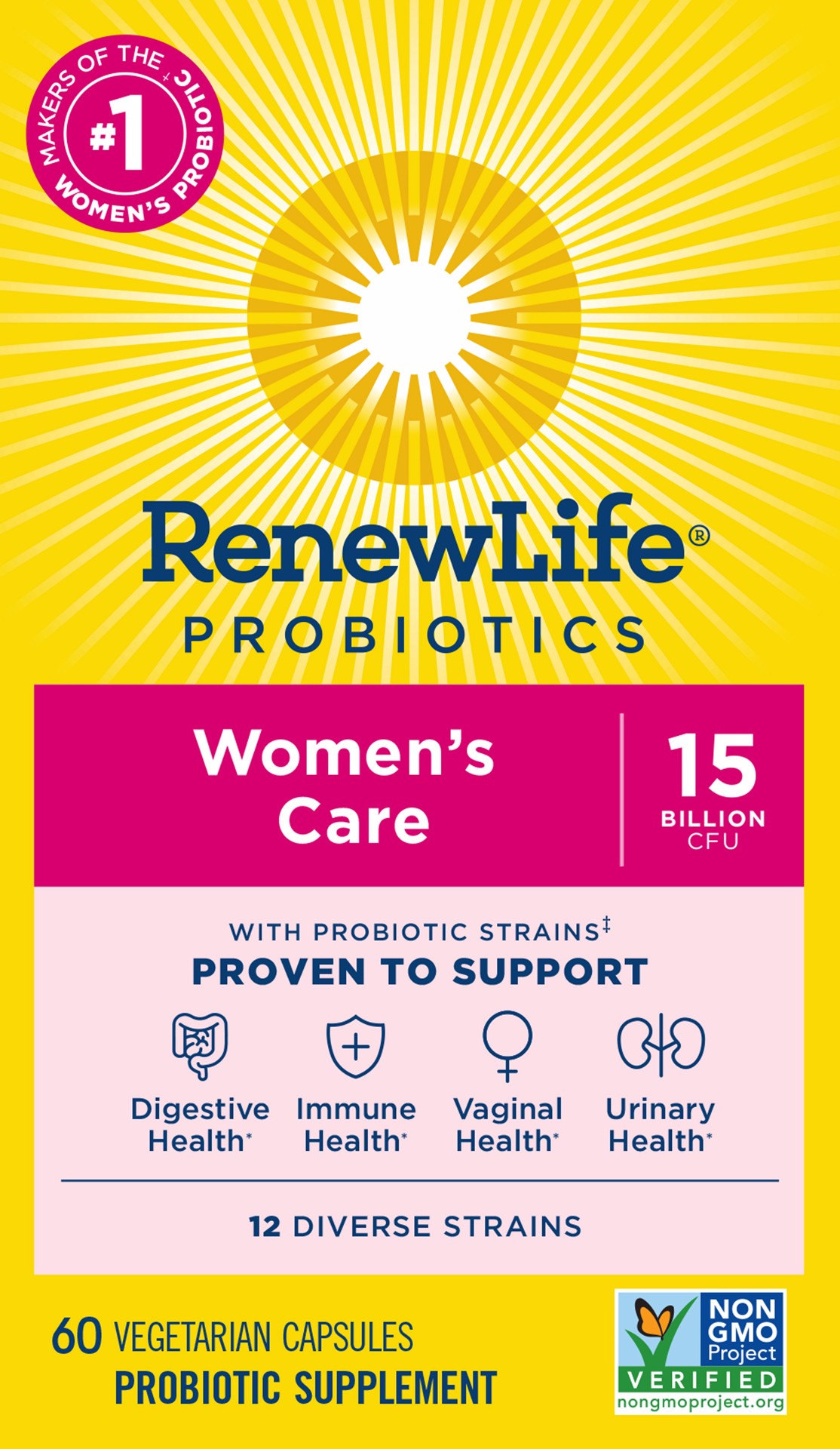 slide 1 of 5, Renew Life Women's Probiotic Supplement, 60 Vegetarian Capsules, 15 Billion CFU, 60 ct