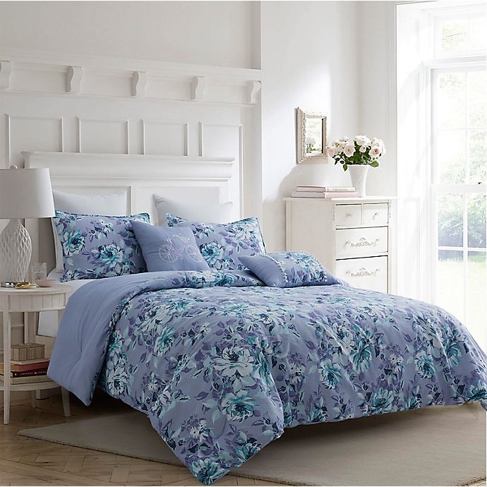 slide 1 of 3, Carole Hochman Winter Floral King Comforter Set - Purple/Multi, 5 ct