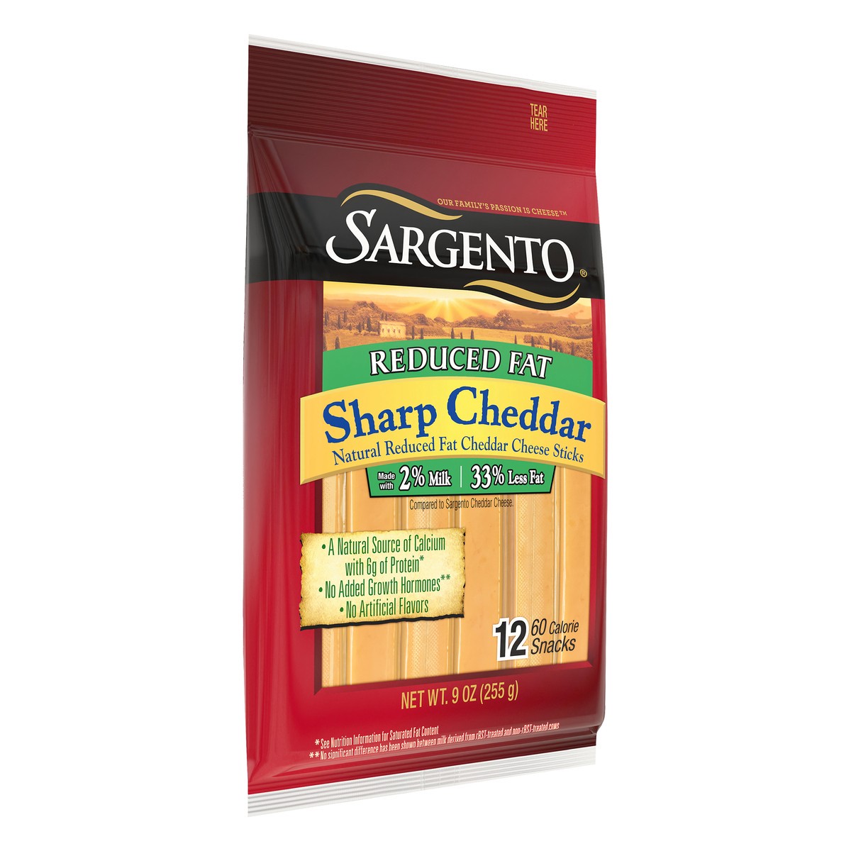 slide 6 of 9, Sargento Reduced Fat Sharp Natural Cheddar Cheese Snack Sticks, 9 oz., 12-Count, 12 ct