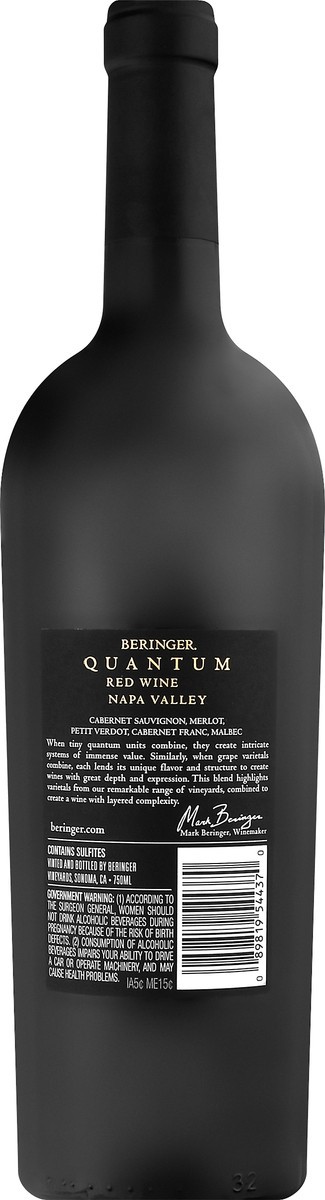 slide 8 of 9, Beringer Vineyards Beringer Red Wine, Quantum, Napa Valley, 750 ml