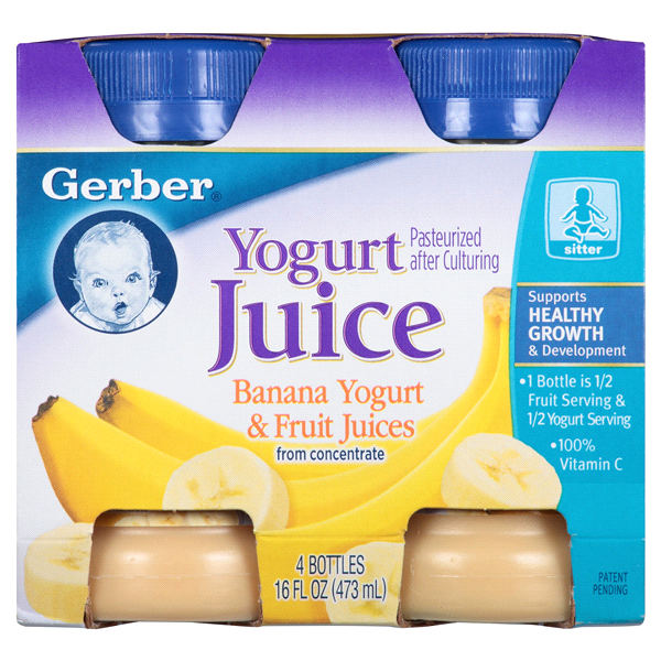 slide 1 of 4, Gerber Yogurt & Fruit Juice Blend 4 ea, 4 ct