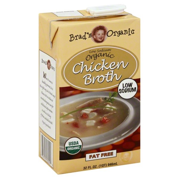 slide 1 of 1, Brad's Organic Low Sodium Chicken Broth, 32 fl oz