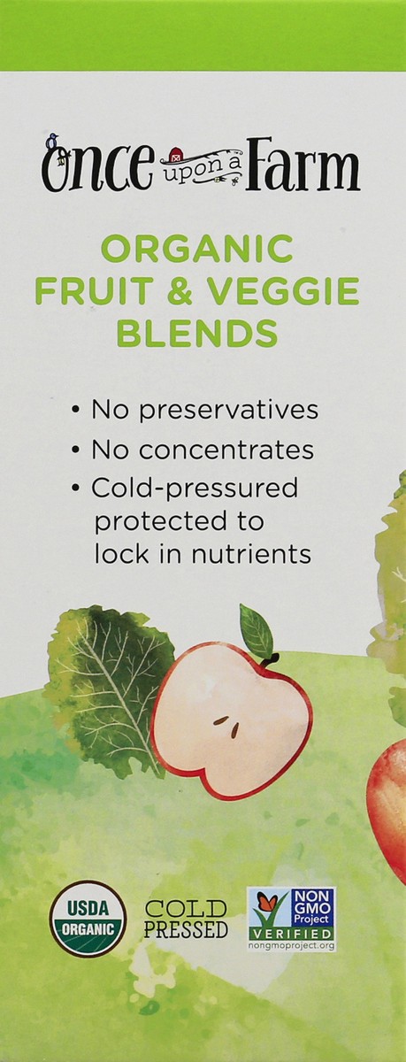 slide 8 of 9, Once Upon a Farm Cold-Pressed Organic 4 Pack Green Kale & Apples Fruit & Veggie Blend 4 ea, 8 ct; 2.7 oz