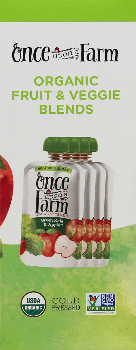 slide 9 of 9, Once Upon a Farm Cold-Pressed Organic 4 Pack Green Kale & Apples Fruit & Veggie Blend 4 ea, 8 ct; 2.7 oz