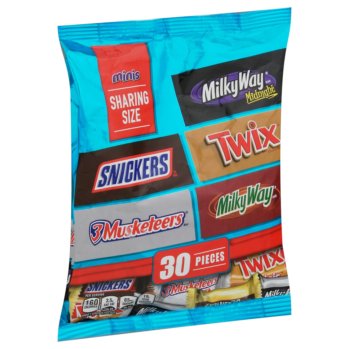 slide 2 of 11, SNICKERS, TWIX, MILKY WAY & 3 MUSKETEERS Variety Pack Milk & Dark Chocolate Candy Bars, 8.9 oz