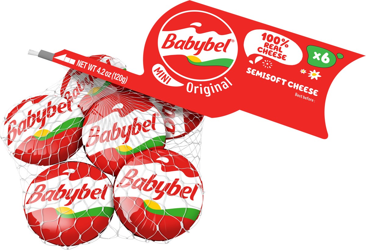 slide 2 of 3, Babybel Mini Babybel Original Snack Cheese, 6 Pack (4.2 oz), 4.2 oz