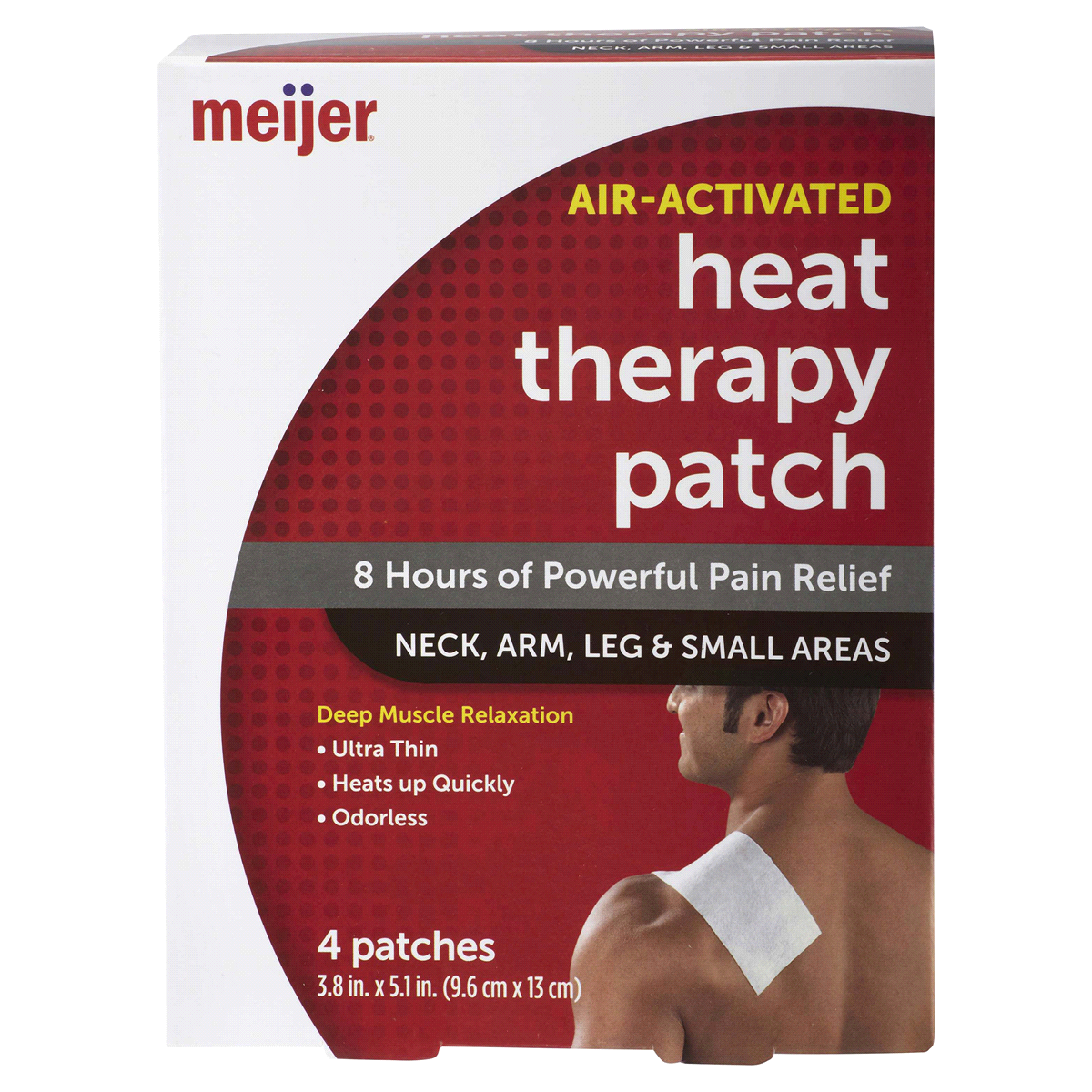 slide 1 of 5, Meijer Heat Therapy Neck, Arm & Leg Patch, 4 ct
