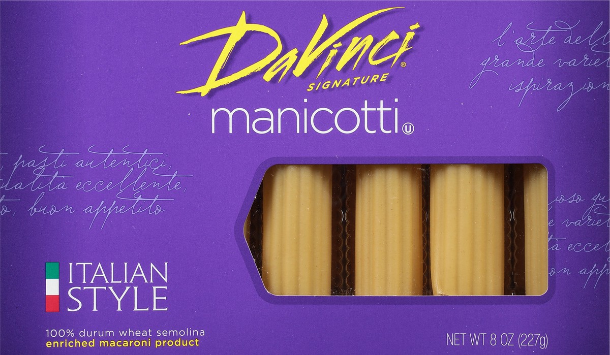 slide 6 of 9, DaVinci Signature Italian Style Manicotti 8 oz, 8 oz