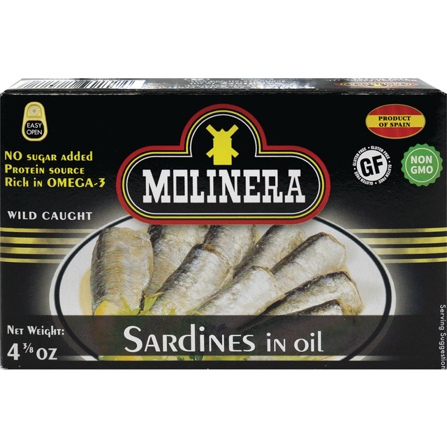 slide 1 of 1, Molinera Sardinas En Aceite Vegetal(Sardines In Vegetabloil), 1 ct