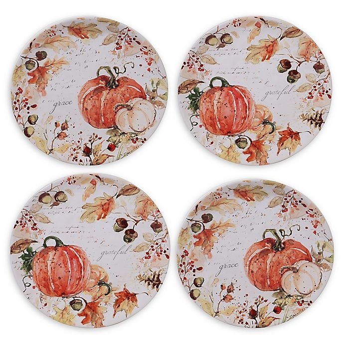 slide 1 of 1, Certified International Harvest Splash Salad Plates, 4 ct