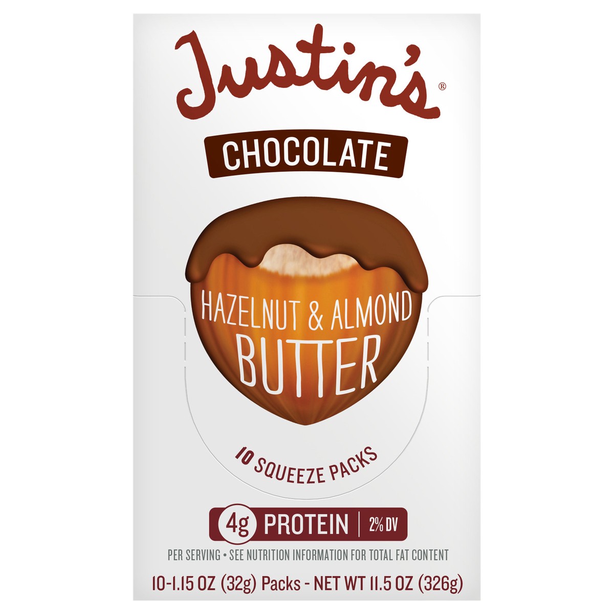 slide 1 of 13, Justin's Chocolate Hazelnut & Almond Butter Squeeze Pack 1.15 oz (10 Pack), 10 ct