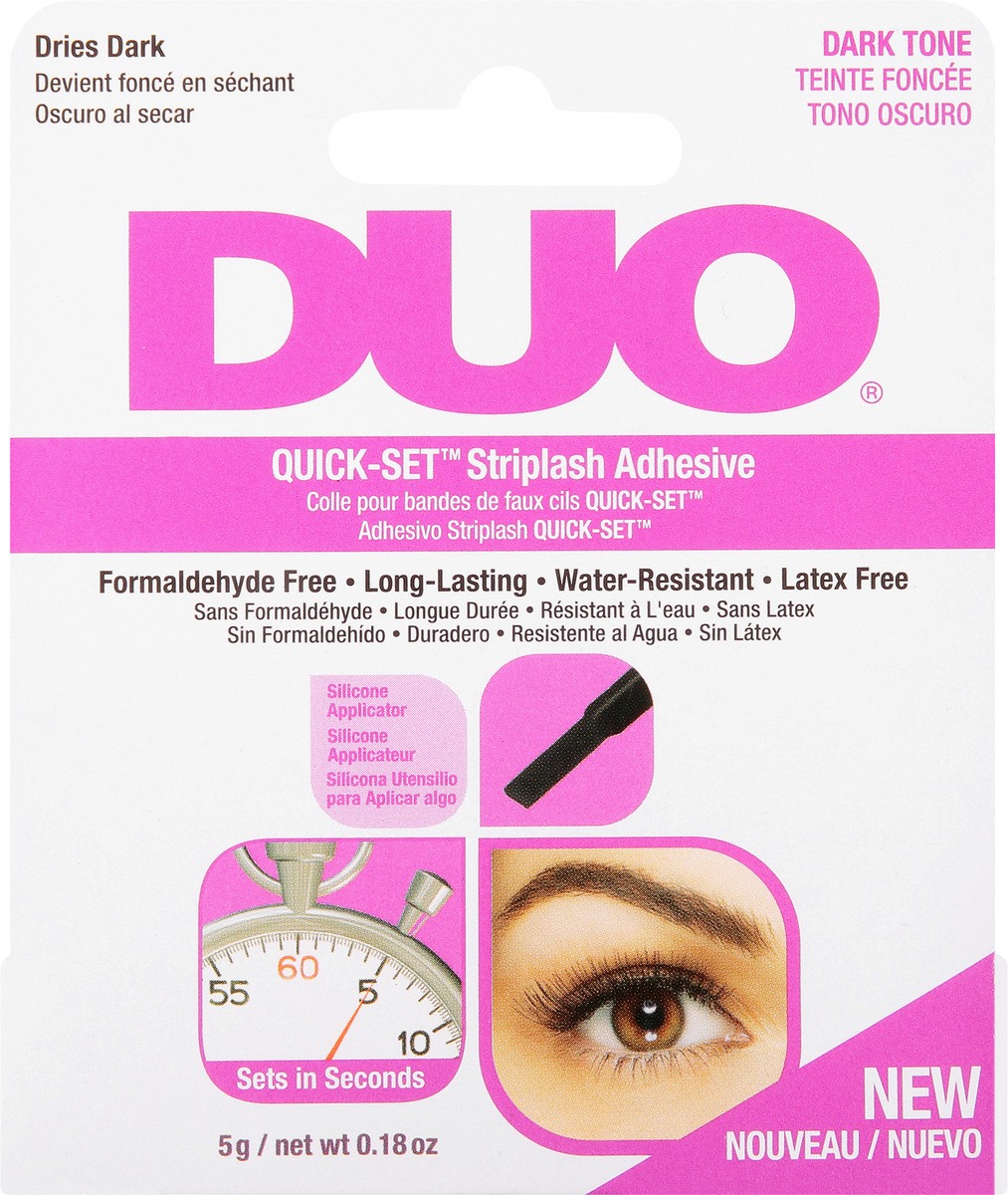 slide 1 of 9, DUO Quick Set Striplash Adhesive, Dark, 1 ct