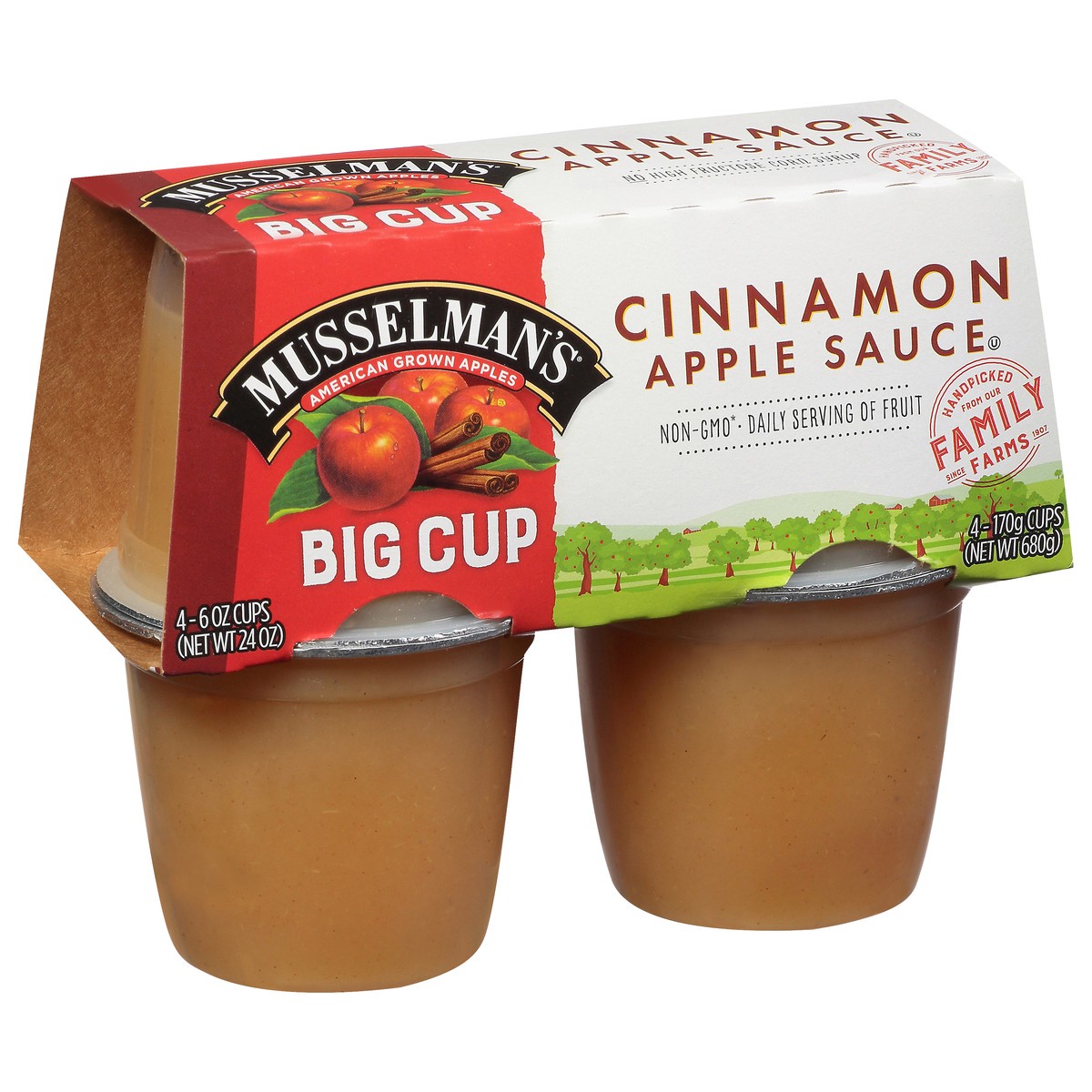 slide 4 of 12, Musselman's Cinnamon Big Cup Apple Sauce, 4 ct; 6 oz