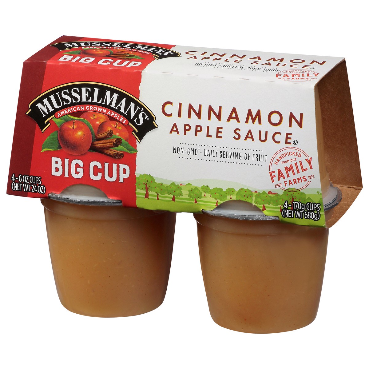 slide 5 of 12, Musselman's Cinnamon Big Cup Apple Sauce, 4 ct; 6 oz