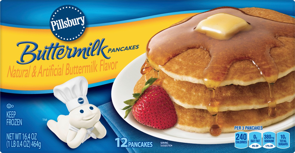 slide 8 of 9, Pillsbury Buttermilk Pancakes 12 ea, 12 ct