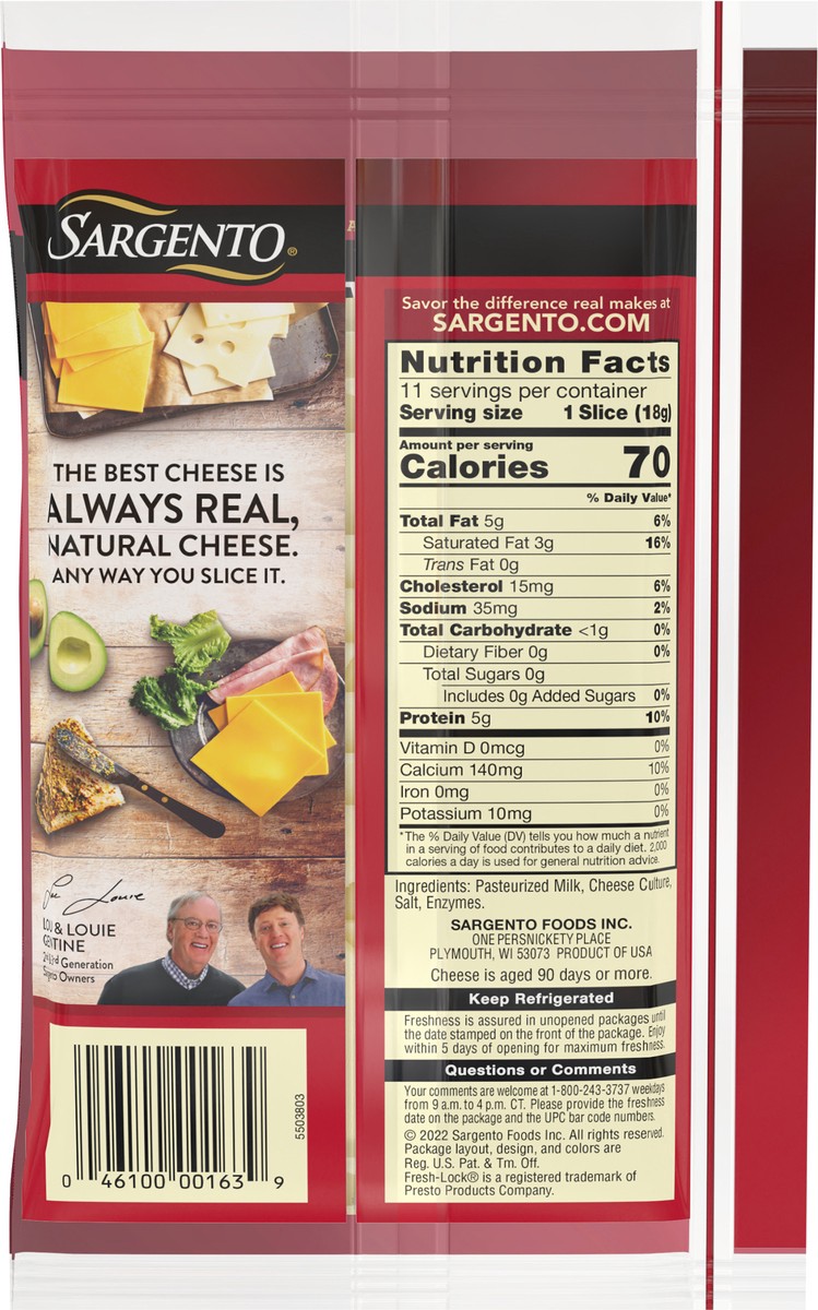 slide 7 of 8, Sargento Sliced Aged Swiss Natural Cheese, 11 slices, 11 ct