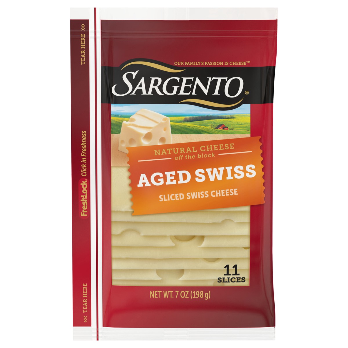 slide 1 of 8, Sargento Sliced Aged Swiss Natural Cheese, 11 slices, 11 ct