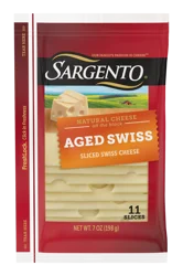Sargento Sliced Aged Swiss Natural Cheese, 11 slices, 7 oz