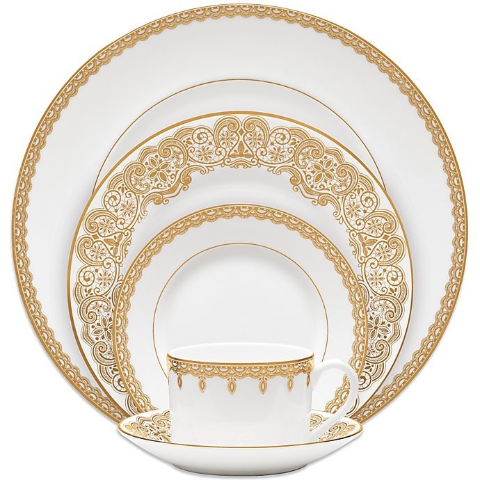 slide 1 of 1, Waterford Lismore Lace Gold Place Setting, 5 ct