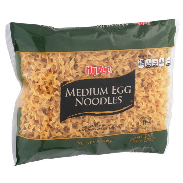 slide 1 of 8, Hy-vee Enriched Egg Noodle Product, Medium Egg Noodles, 12 oz