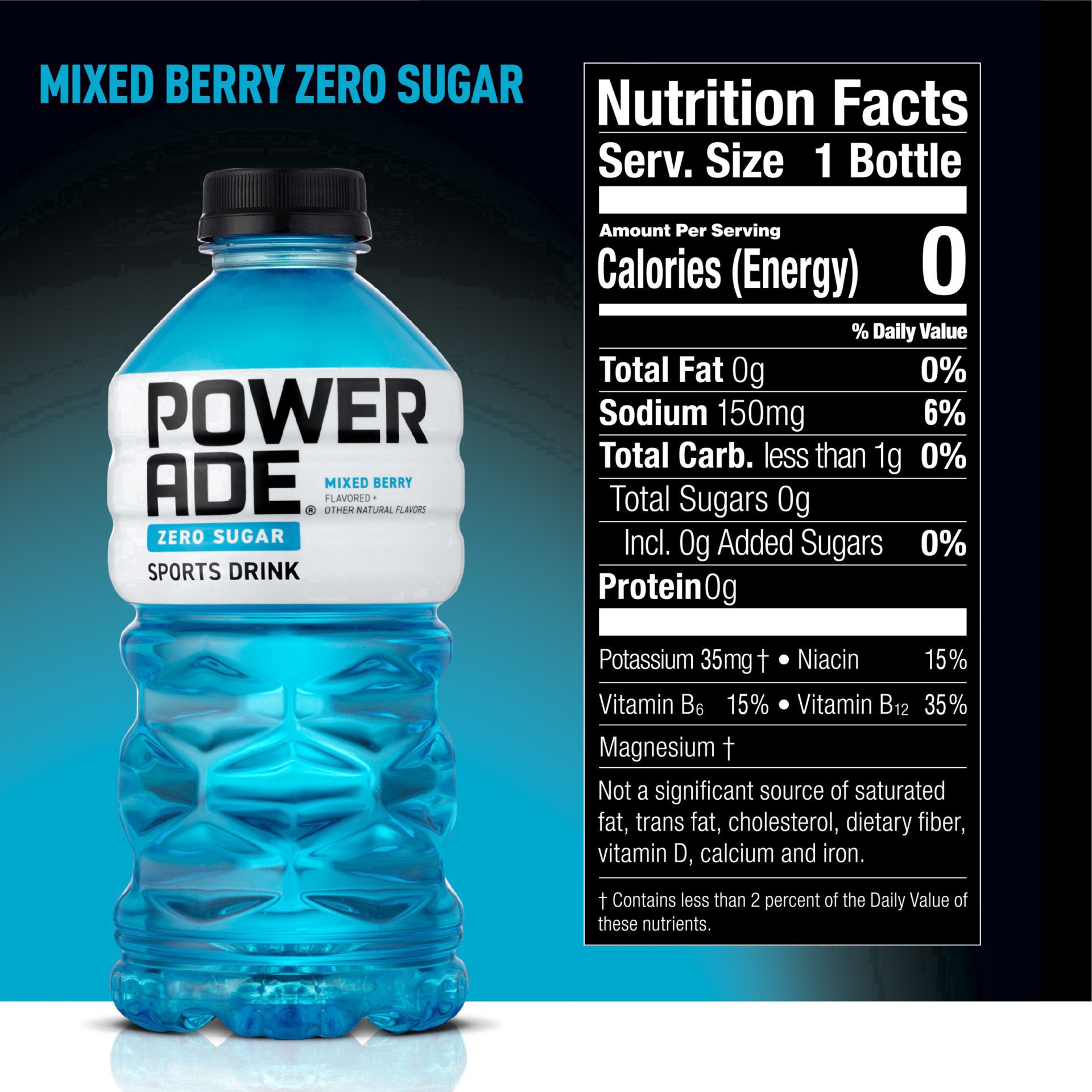 slide 12 of 20, Powerade Zero Sugar Mixed Berry Sports Drink 28.0 oz, 28 fl oz