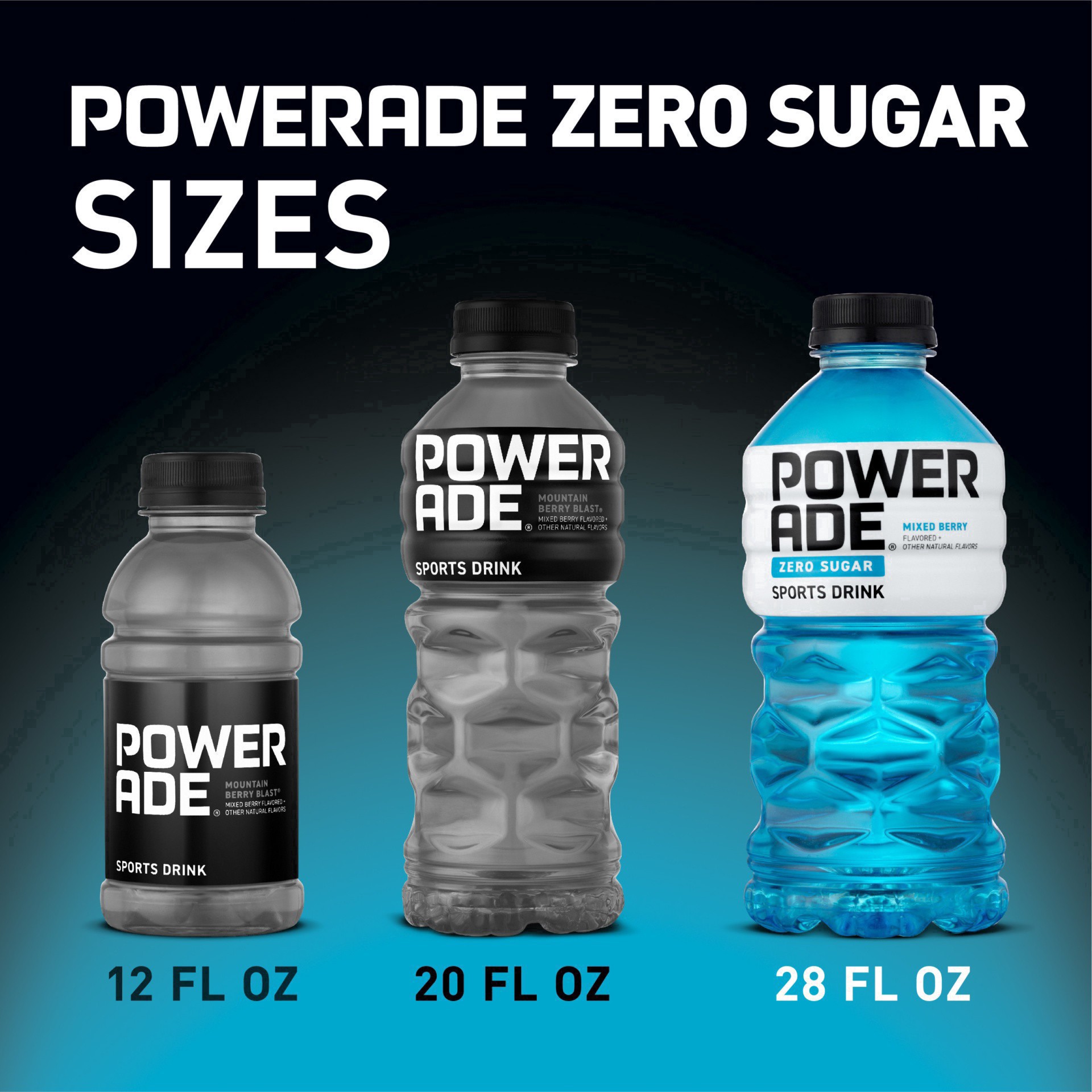 slide 10 of 20, Powerade Zero Sugar Mixed Berry Sports Drink 28.0 oz, 28 fl oz