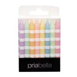 Priabella Pastel Stripe Birthday Candles