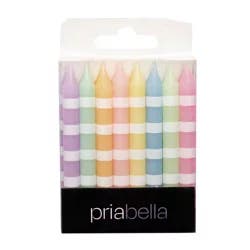 Priabella Pastel Stripe Birthday Candles