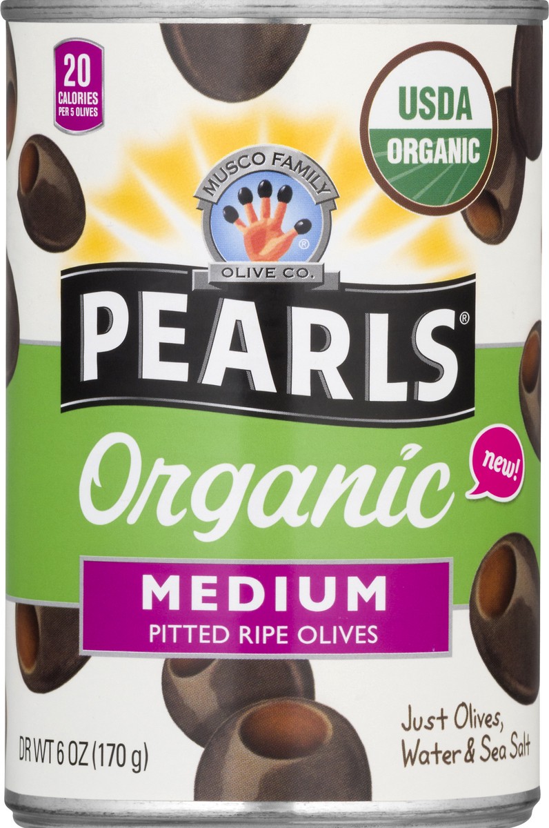 slide 7 of 9, Pearls Organic Medium Pitted Ripe Olives, 1 ct