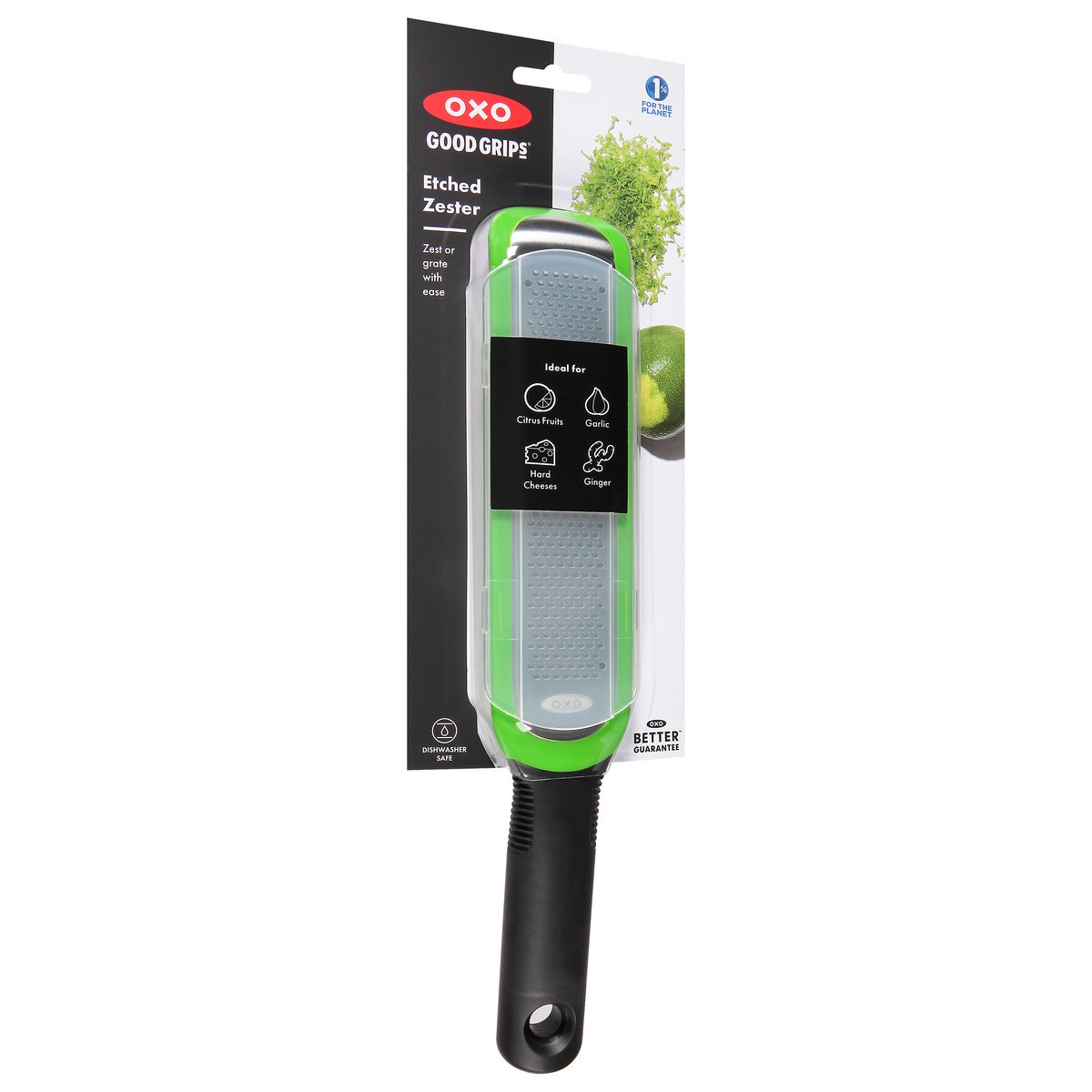 slide 5 of 9, Oxo Good Grips Etched Zester Grater - Green/Black/Silver, 1 ct