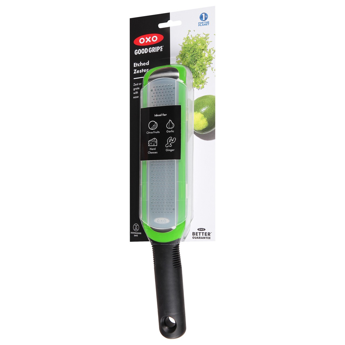 slide 9 of 9, Oxo Good Grips Etched Zester Grater - Green/Black/Silver, 1 ct