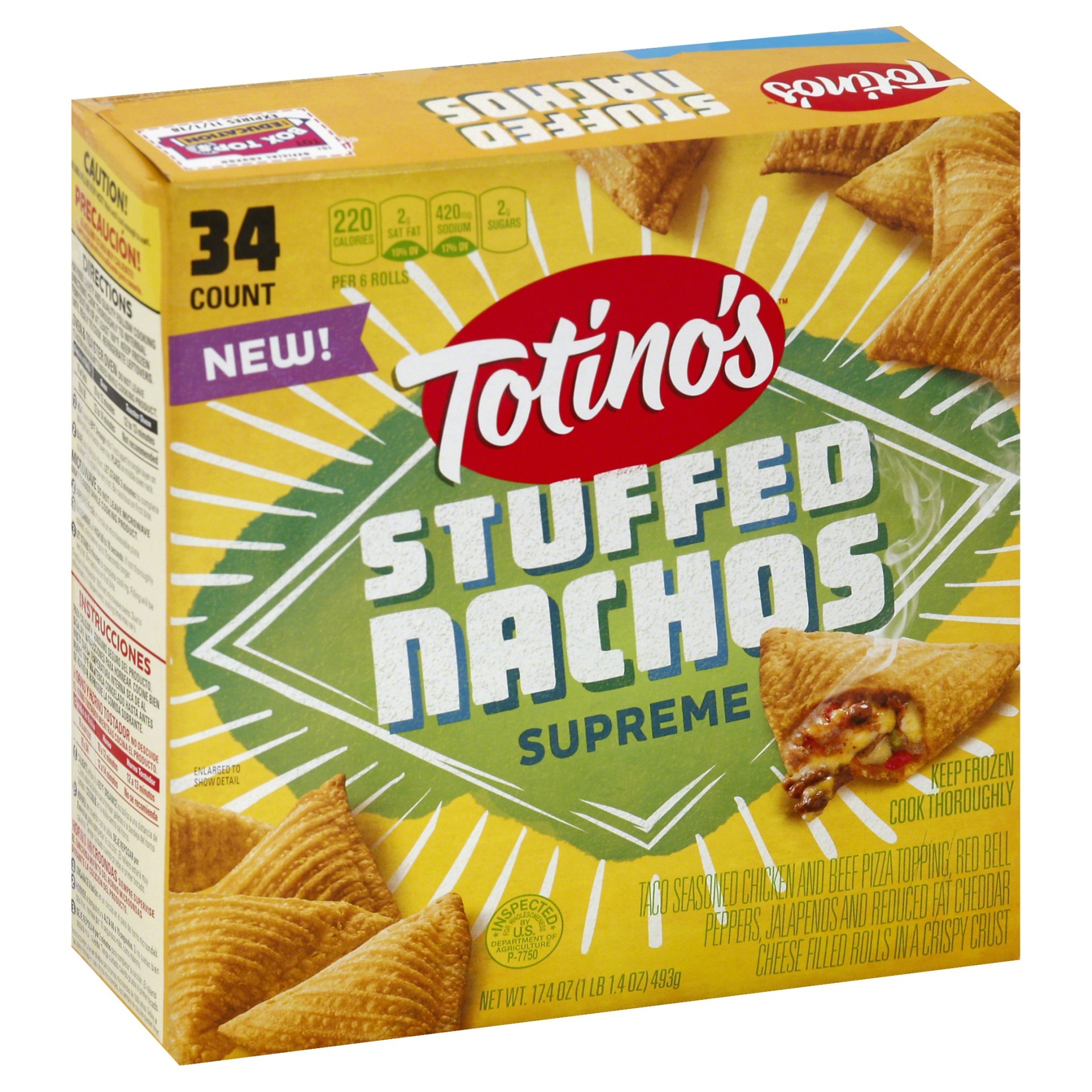 slide 1 of 1, Totino's Supreme Stuffed Nachos, 17.4 oz