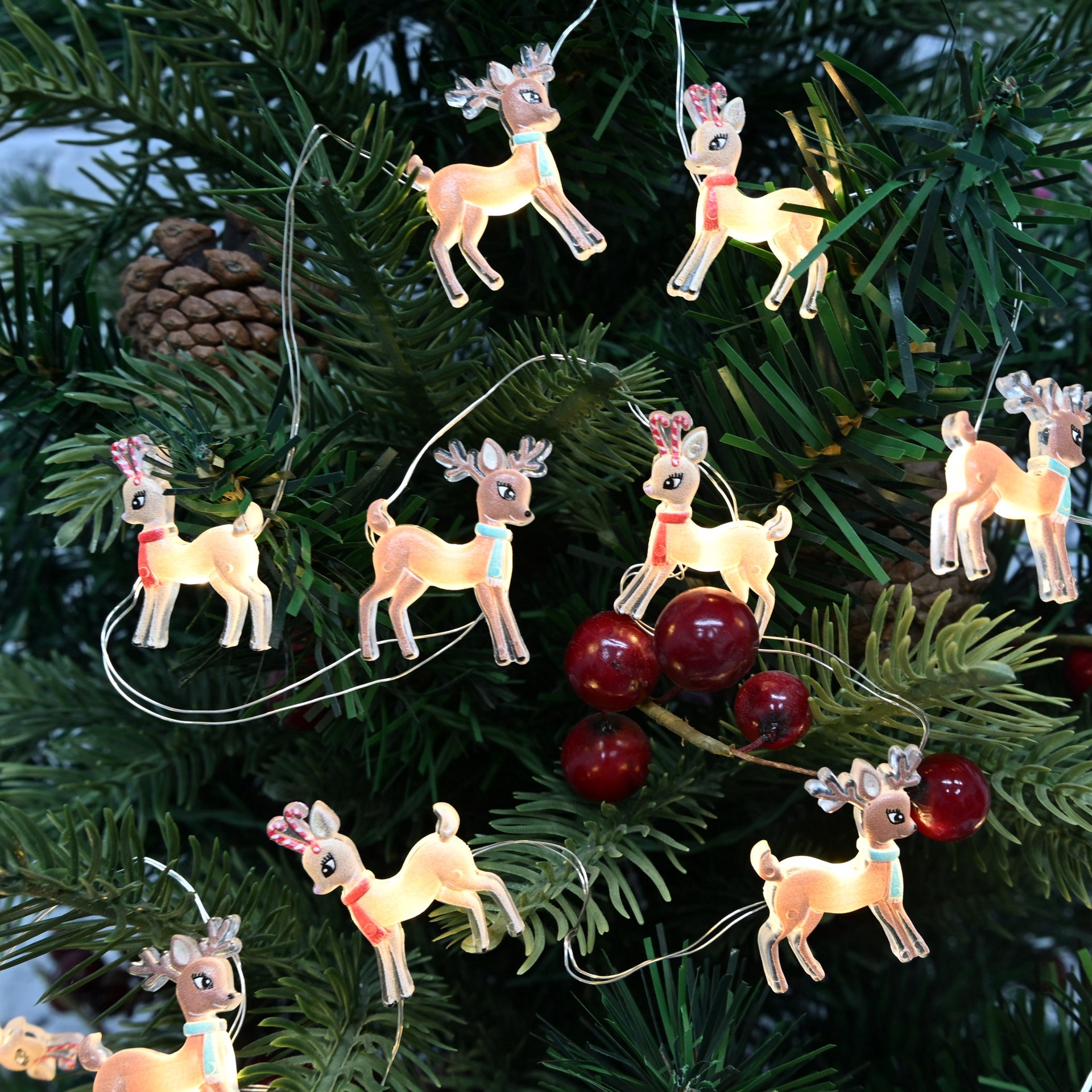 slide 4 of 4, 18ct. Warm White Led Reindeer String Lights On Silver Wire By Ashland, 18 ct