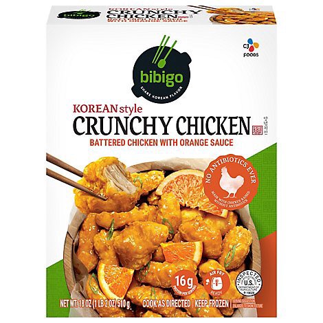 slide 1 of 1, Bibigo Korean Style Crunchy Chicken With Orange Sauce - 18 Oz, 18 oz