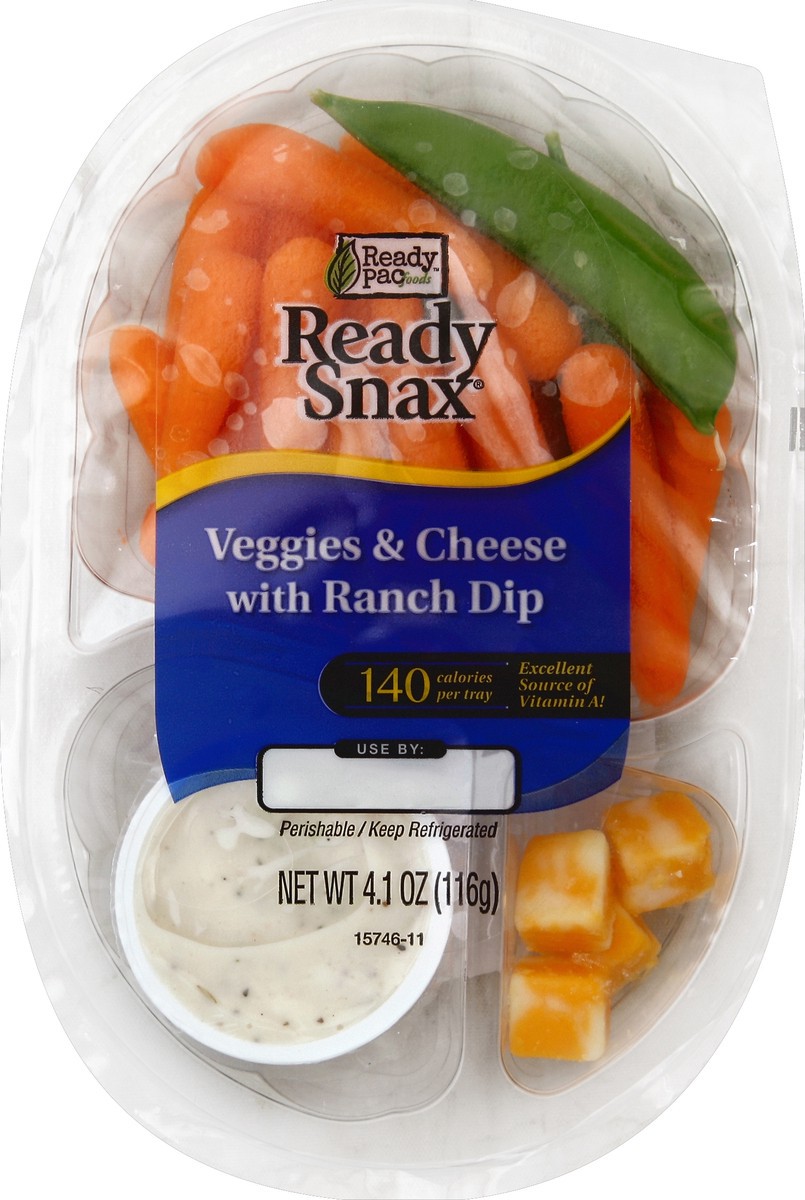 slide 1 of 5, Ready Pac Veggies & Cheese with Ranch Dip 4.1 oz, 4.1 oz