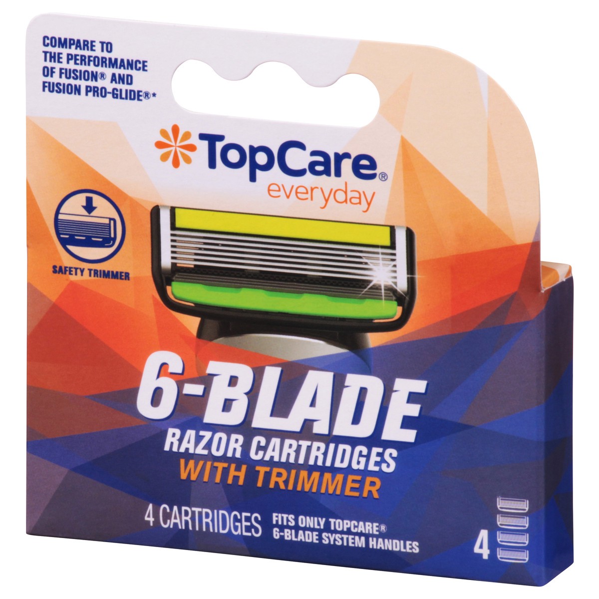 slide 3 of 4, Topcare Everyday 6-Blade With Trimmer Razor Cartridges 4 ea, 4 ct