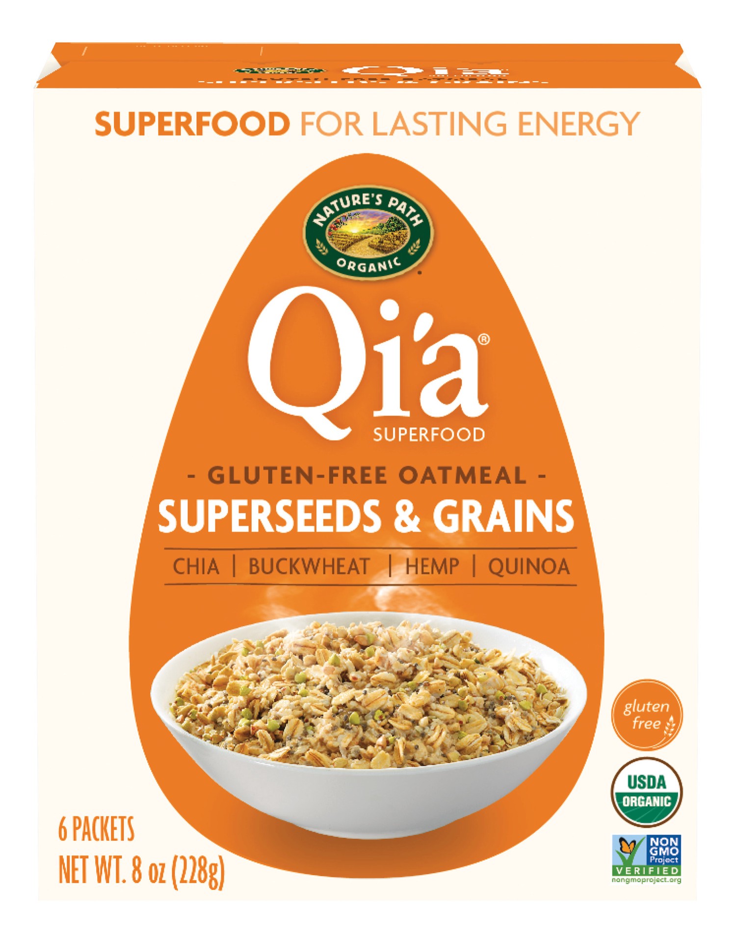 slide 1 of 5, Nature's Path Qi'a Organic Superseed Oatmeal 8oz Box, 8 oz