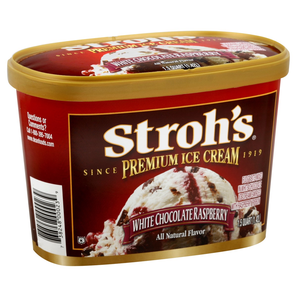 slide 3 of 5, Stroh's Ice Cream, White Chocolate Raspberry, 48 fl oz