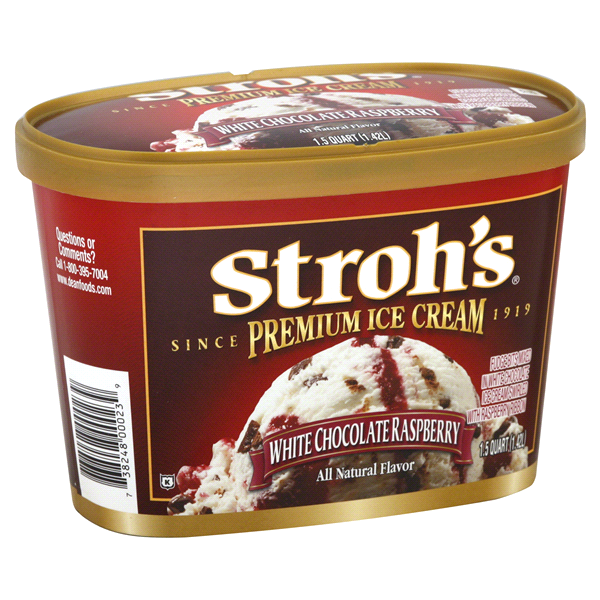 slide 1 of 5, Stroh's Ice Cream, White Chocolate Raspberry, 48 fl oz